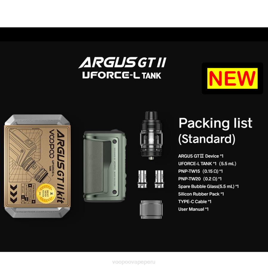VOOPOO ARGUS GT II equipo de tanque grafito N6L41 VOOPOO peru